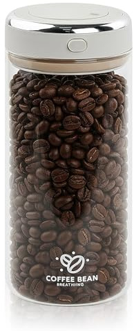 Ziyonix Boîte à Café Hermétique, Boite a Cafe en Grain en Verre avec Valve de Sortie et Affichage de Date Transparent Hermétique Boîte étanche pour café Grains Céréales (1700ml)