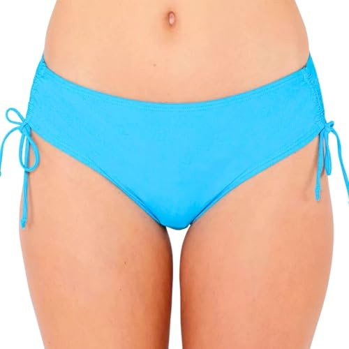 Scuba Women's Mix & Match High Waist Deep Side Bikini Briefs Bottoms UK Seller - Turquoise - Size 14