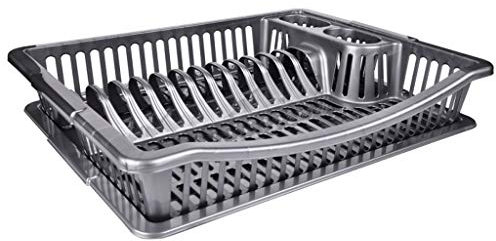 amara-global Abtropfgestell Abtropfgitter Geschirr Abtropfkorb Abtropfständer Abtropfschale (Silber)