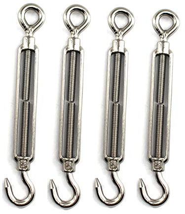 Spannschloss Drahtspanner Faspiroty M10 4er Pack 304 Edelstahl verstellbar Haken & Ösen Set strapazierfähig