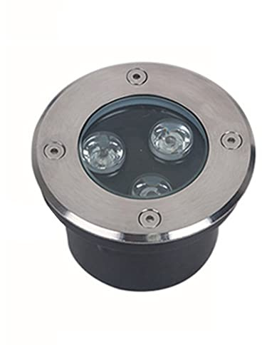 WZYJLyds LED Ultrasottile segnapasso Pavimento 3W faretto da Esterno ad Incasso IP67 Impermeabile Diametro di Installazione 95mm(Cold White Light,12V)