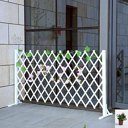 Palissade Bois Barrière Clôture en Bois Extensible Décoration Extérieure Garde Corps - Clôture Grillage Pliable, Plante Grimpante Brise-Vue Balcon, Garde-Corps De Jardin De Décoration Murale