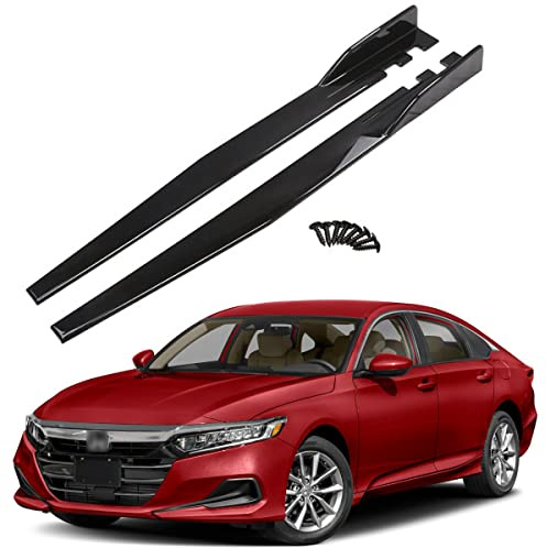 Side Skirt Compatible with 2018 2019 2020 2021 2022 Accord 46 Side Skirt Extension Rocker Panel Splitter Gloss Black