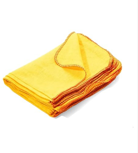 4 paños de limpieza de algodón de color amarillo jumbo, paños de limpieza, paños de limpieza multiusos, lavables y reutilizables, para coche, para limpiar el polvo, pulir, artículos esenciales de
