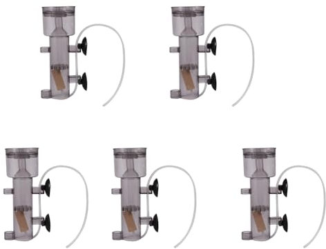 Fnfhsa 5X 600L / H Mini Acuario Tanque de Coral para Peces Marinos Interior Skimmer de ProteíNa Suspendido en Aire con Tubo de Piedra de Aire de Madera