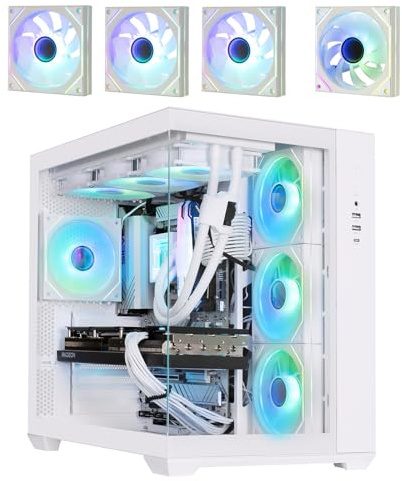 BitFenix AL118 High-Airflow Dual-Chamber PC Gaming Case - 4 x Infinity Mirroring 3 x Ventole ARGB Reverse (360 mm AIO/GPU 400 mm Supporto)