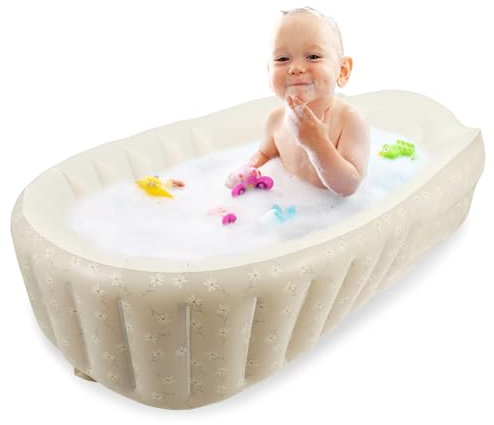 Bañera inflable plegable para bebés con bomba de aire incorporada bañera portátil para niños 90x55cm de gran tamaño niños inflable anti-resbaladiza piscina lavabo baños de asiento para niños niñas