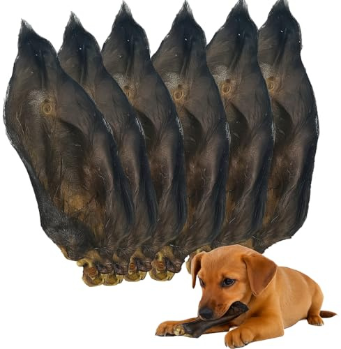 Pawlicious Large Hairy Cow Ears for Dogs – 10 Pack Natural Air Dried Beef Chews, Long Lasting Dental Treats, Low Fat, Hypoallergenic, Grain & Gluten Free