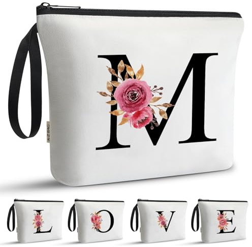 A-Z BAG Trousse Maquillage Personnalisée, Pochette Maquillage Femme, Trousse de Toilette, Cadeau Unique Femme, A