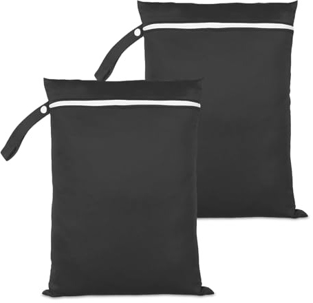 MOLIMOLI 2 pezzi borsa bagnata da nuoto, impermeabile 40x30 cm umida attrezzatura per costumi bagno con cerniera spiaggia, pannolini, viaggio
