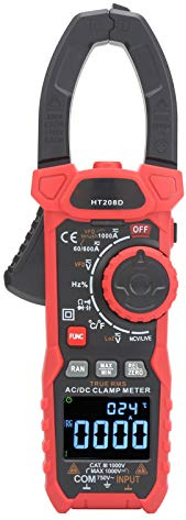 LUCKDANO HT208D Digital Klämmätare - AC/DC-spännings- och Strömtestare med Hög med Beröringsfri Spänningsdetektering, 6000-tals Display