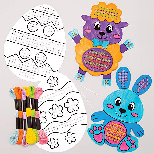 Baker Ross Kits de croix de Pâques à colorier avec points de croix (Paquet de 5) - Loisirs créatifs pour enfants et adultes AT505