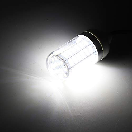 RTNLIT 12V 15W LED Fishing Light, White Underwater 108 LEDs Fish Finder Lamp, Submersible Night Fishing Lure Bait Finder Attracts Crappie/Prawns/Squid/Krill, IP68 with 5M Power Cord and Battery Clip