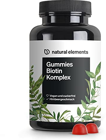 Biotine Sélénium Zinc Gommes - 120 Gummies pour pousse cheveux – 5 000 μg de biotine par dose journalière – goût framboise – végane et sans sucre – Compléments Alimentaires