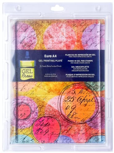 Gel Press Monoprinting Print Plate - A4 (21 X 29.7 cm) Gel Plate - Printmaking Supplies - Reusable Gel Printing Plate for Press Art for Card Making, Scrapbooking, Journaling, Arts & Crafts