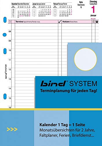 bind Kalender 2024 DIN A5 Kalendereinlagen Terminkalender Tageskalender 1 Tag 1Seite B550324