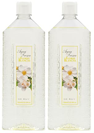 AGUA FRESCA DE RUY - Flores Blancas Pack de 2 x 750 ml, Perfume Unisex, Colonia Hombre y Mujer, Eau de Toilette Masculina y Femenina, Aroma Fresco Afrutado, Fragancia Suave y de Larga Duración