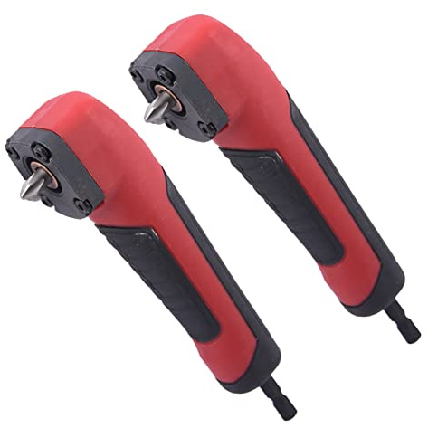 Right Angle Drill Attachment, ABS Handle Electric Screwdriver Repair 90 Degree Corner Adapter for 18v Impact Driver and Drill Bit, Perfect for Drilling or Driving in Tight Spaces(size:2 pcs)
