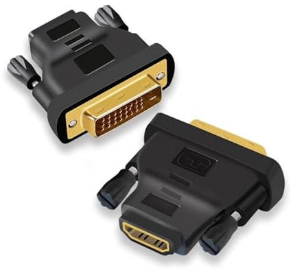 MMOBIEL Adattatore da HDMI a DVI - Bidirezionale - da Maschio DVI-D Dual Link a Femmina HDMI - Convertitore per Monitor, PC, TV, Gioco, Proiettore - 1080p Full HD 60Hz - Connettore Oro