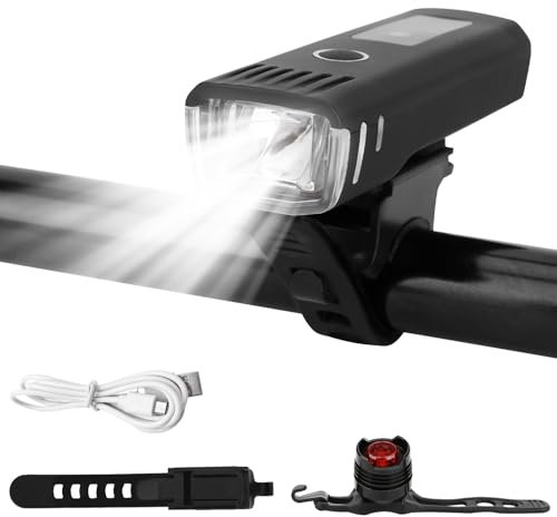 Bike Lights Front and Back Set Rechargeable LED Bicycle Lights Super Bright Waterproof Bike Light Set with 3 Lighting Modes for Night Riding Camping Mountain