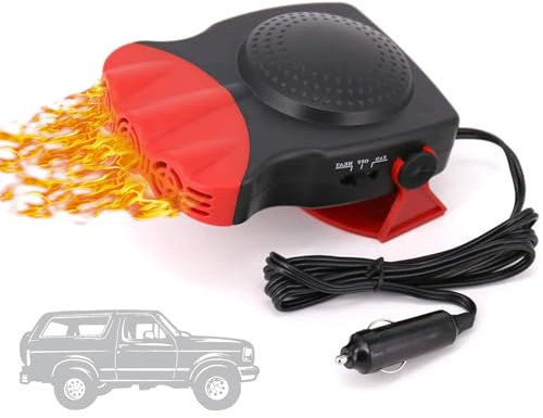 Leaflai Neue tragbare Autoheizung, 12 V, 150 W, tragbare Windschutzscheibenheizung, Defogger, Entfroster, 2-in-1 Auto-Stecker-Heizung und Auto-Kühlung Fan, geeignet für alle Autos