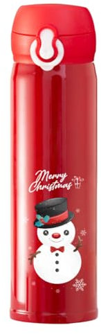 Tazza termica natalizia 1 Pcs Tazza Termica Borraccia Natalizia Borraccia Termica Bottiglia D'acqua 500 ml, tazza da viaggio, in acciaio inox, a prova di perdite, di alta qualità, tazza termica