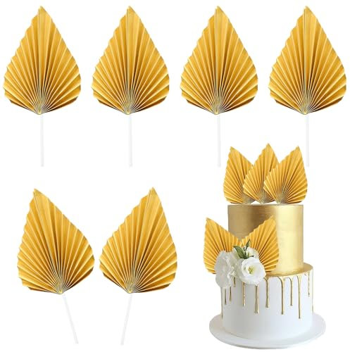 Papier Palmier Gâteau Décoration - Set de 6 Pièces Cake Topper pour Anniversaire