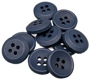 Botiboton - 50 Botones para camisas en colores calidos - 5 medidas y 12 colores a escoger - con 4 agujeros de 2 mm - Fabricado y Enviado desde España - color Azul Marino, medida 15 mm