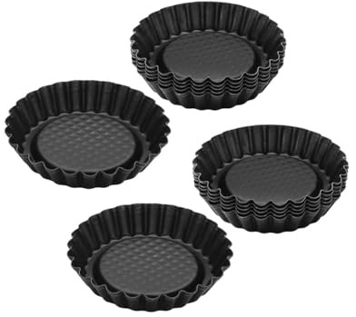 Zenker 9339350 Lot de 12 Moules à tartelettes renversées par 6, plats à tartelettes, moule à tarte, moule à gâteau, Acier, Noir, 10,5 x 10,5 x 2 cm
