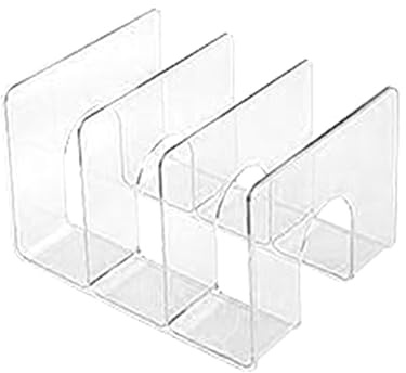 Organisateur de fichiers de Bureau, Porte-fichiers Vertical Transparent, Support de Livres à 3 Compartiments pour Documents, Magazines et courrier (Transparent)