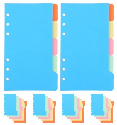 SEWACC Intercalaires A6 Perforés 30 Feuilles De Papier Coloré Pour Classeur À Anneaux Recharge De Séparateurs Pour Organiseur Personnel Et Fiche Révision
