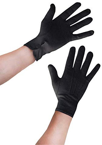 Oblique Unique® 1 Paar Herren Handschuhe in Schwarz aus Baumwolle