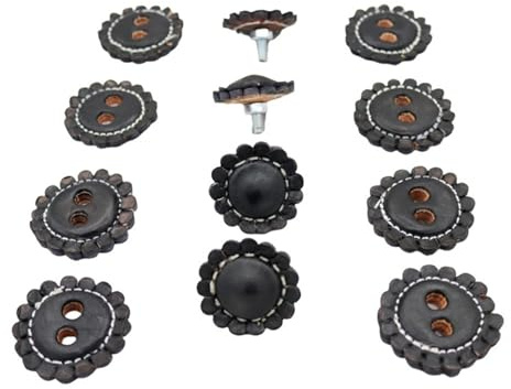 M-Royal Saddles Black Juego De Chapetones Monturas Charras Conchos