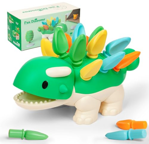 Hirger Fine Motor Dinosaur: Sensory Toys for Toddler 1-3 Year Old, Montessori Preschool Learning Educational Toy for Baby 12 Month Birthday Gift