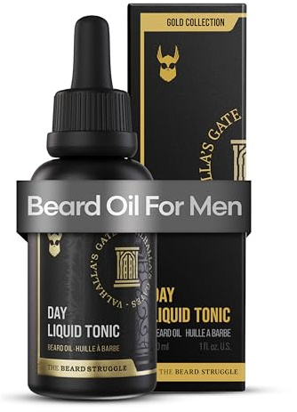 The Beard Struggle - Day Liquid Tonic Beard Oil - Gold Collection, Valhalla's Gates - Beard Oil for Men - Moisturize, Softens Hair, Reduces Itch - Day Time Beard Growth Oil (30 ml)