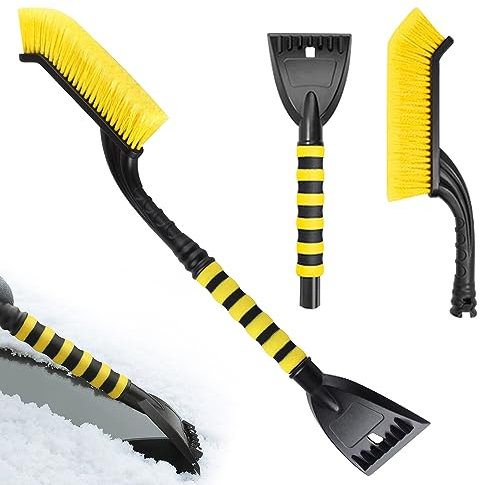 FENYW Eiskratzer Auto Mit Besen, XXL 67CM Schneebesen Auto, 2 In 1 Scheibenkratzer Auto, Abnehmbarer Eisschaber Mit Rutschfestem Und Schaumstoffgriff, Auto Eiskratzer Für PKW LKW SUV