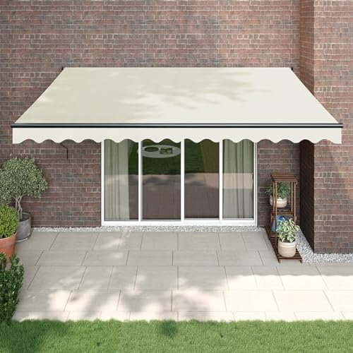 ARKEM Tenda Sole Automatica Retrattile Crema 4x3 m,Tenda da Sole per Esterno Avvolgibile,Tenda da Sole a Bracci Estensibili con Telaio in Alluminio, Tettuccio Resistente al Sole e Impermeabile e Manov