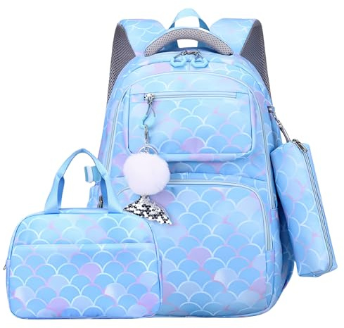 VIDOSCLA Kids Girls School Backpack Elementary Students Book Bag Colorful School Bag for Girls