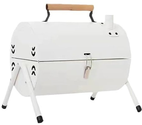 FfiMe Barbecue portatif à Baril de Charbon de Bois, Petit Barbecue extérieur Pliable avec Manche en Bois Pliable, pour la randonnée et Les Pique-niques en Plein air, Barbecue Portable Double Face
