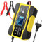 TUKIMA Chargeur Batterie Voiture 12V/24V avec Écran Tactile LCD, Maintien de Charge Batterie Voiture et Moto, Détection Automatique de Température, Réparation d'impulsion, pour Voitures, Moto...