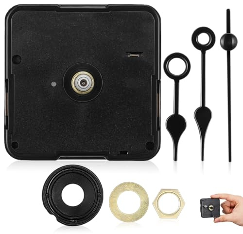 Toyvian 1 Set Clock Mechanism Replacement, Battery Operated Silent Movement, Diy Wall Clock Making Kit, Black, Fits 10-12 Cm Face