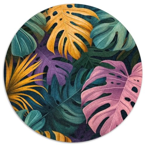 3D Jungle 1000 Teile Puzzlespiele Lernspiele Stressabbau Runde Herausforderung Farbe für Reisegeschenke, 1000 Stück (67,5 x 67,5 cm)