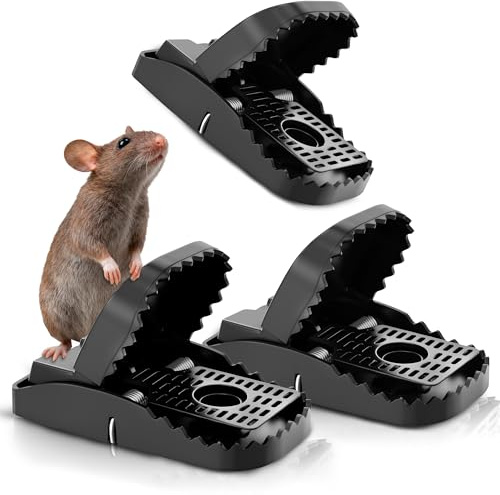 Mice&Co 3X Trappole Professionali per Topi e Ratti | Trappola Riutilizzabile con Molla Potente | Senza Veleno, Sicura per Bambini e Animali | Uso Interno ed Esterno