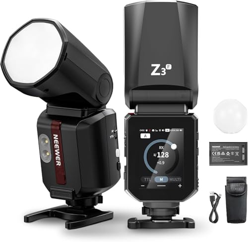 NEEWER Flash Speedlite Hot Shoe 100Ws 2.4G TTL Compatibile Con Fujifilm, Compatibile Con Godox, Touchscreen, 1/8000s HSS, 2 Lampade Modello, Interruttore TTL/M, 500 Flash A Piena Potenza, Z3-F