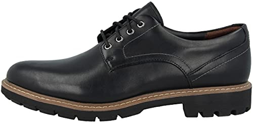 Clarks Men's Batcombe Hall Derbys, Black Black Leather, 12 UK