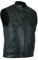 Leatherick Herren Anarchischer Stil Premium Rindsleder Motorrad Leder Weste Schwarz - 2XL