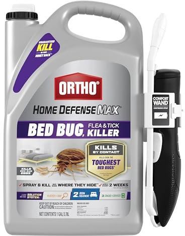 Ortho Home Defense Max Bed Bug, Flea and Tick Killer - with Ready-to-Use Comfort Wand, Kills Bed Bugs and Bed Bug Eggs, Bed Bug Spray Also Kills Fleas and Ticks, 1 gal.