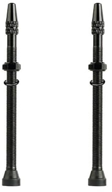 luckiner 1 Pair Bicycle Tubeless Tyre Valve, Presta Schrader Fitting, Black, Universal Valves for Road Mountain Bike, 80mm