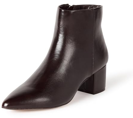 The Drop Jessi Stiefel mit Blockabsatz und Seitlichem Reißverschluss Damen Ankle Boot, Schokoladenbraun, Gr. 38 EU