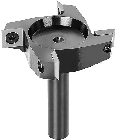 SpeTool Spoilboard Surfacing Router Bit 1/2 Inch Shank 2-1/2 Cutting Diameter 4 Flute CNC Slab Flattening Bit Carbide Insert Router Bit for Woodworking